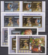 Congo Kinshasa COB 2191/94+BL300/03+BL304/5 Scouts Silver-gold 2004 MNH - Mint/hinged