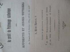 Programme Illustré D'un Dessin Concert De Charité Patronage Catholique 8/02/1889 Grenoble Rue Haxo - Programas