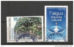 ANDORRA / ANDORRE. Europa 2001. Fontaine D'eau à 70 Degrés Du Roc Del Metge.  2 T-p Oblitérés 1 ère Qualité - Gebruikt