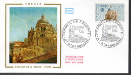 Delcampe - FRANCE  FDC  1971 Basilique De La Salute Venise Europa - Monuments