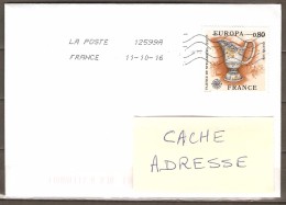 FRANCE   -   Timbre EUROPA De 1976 Sur Enveloppe Avec Oblitération De 2016.  Passé Sans Problème. - Covers & Documents