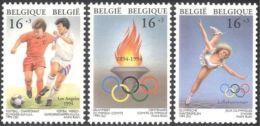 Belgium 1994 Olympics Lillehammer Skating Olympic Games Football Sports Soccer Flames 3v Stamps MNH 2591-2593 - Hiver 1994: Lillehammer