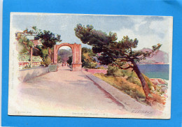 E LESSIEUX-Illustrateur -Antibes -route De Cap Martin-M7-années 1900-10 -édition Lecoq Et Mathorel - Lessieux