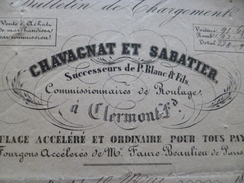 Roulage Diligence Chavagnat Et Sabatier 1845 Paris Pour Malbosc - Transporte