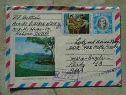 D141963  CUBA 1975 POSTAL STATIONERY- A.Maceo -Valles De Vinales -Pinal Del Rio  - Rec. Habana - Lettres & Documents