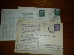 REICH  POSTKARTE   3  Usate - Covers & Documents