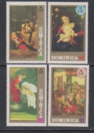 Dominique  N° 342 / 47 X  Noël : Tableaux,  Les 4 Valeurs  Trace De Charnière Sinon TB - Dominica (...-1978)