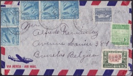 1950-H-40 CUBA 1950 TOBACCO 5c COVER TO BELGIUM BELGICAAIR MAIL COVER TO PHILADELPHIA. - Storia Postale