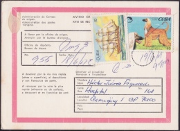 2001-H-6 CUBA 2001 TARJETA ACUSE DE RECIBO CAMAGUEY PERROS DOG SHIP BARCO. - Lettres & Documents