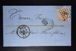 Belgium Letter OPB Nr 19a  3 Mi Nr 16, Cancel Nr 141 Gent To Tarare France   Boxed PD In Black - Annulli A Punti