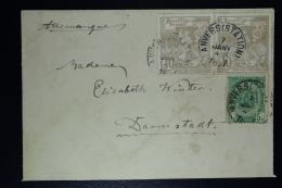 Belgium Letter OPB Nr Pair Nr 72  + Nr 68 Mixed Franking Antwerp To Darmstadt - 1894-1896 Tentoonstellingen