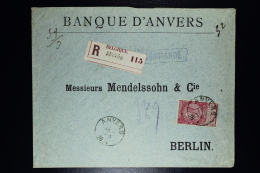 Belgium Registered Letter OPB Nr 64 With Double  Perforation At Sunday Slip - 1893-1900 Thin Beard