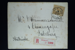 Belgium Registered Letter OPB Nr 50 Bruxelles To Salzburg Austria  1883 - 1884-1891 Leopold II