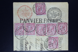 Belgium  Fragment OPB Nr 46 * 7  Molenbeek 1887 - 1884-1891 Leopoldo II