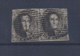 N°6A (ntz) GESTEMELD IN PAAR P48 Genappe COB € 25,00 + NIPA 900 - Postmarks - Lines: Perceptions