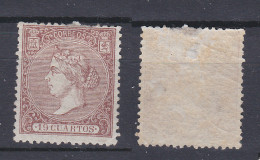 SPAIN 1866 Queen Isabella II 19 Cs Brown Mint * 84 (Mi.76) - Unused Stamps