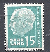 SARRLAND  1957 President Theodor Heuss, 1884-1963    USED - Gebraucht