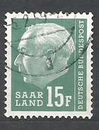 SARRLAND 1957 Federal President Theodor Heuss, 1884-1963   USED - Gebraucht