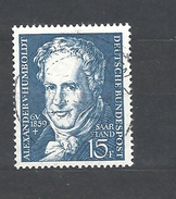 SARRLAND 1959 The 100th Anniversary Of The Death Of Alexander Von Humboldt USED - Gebruikt