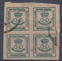 SPAIN - 1873 Mural Crown Block Of Four. Scott 1909. Used - Gebraucht