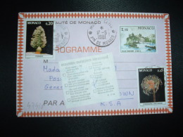 AEROGRAMME 2,10 + TP 0,20 + TP 0,05 OBL.17-5-1981 MONTE-CARLO Pour R.S.A. + VIGNETTE De Retour - Entiers Postaux