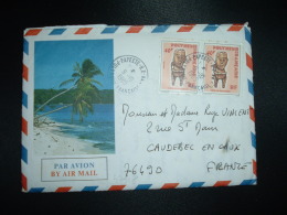 LETTRE Illustrée TP 40F X2 OBL.9-10-1985 PAPEETE-R.P.-AN.1 POLYNESIE-FRANCAISE + ANNEXE - Brieven En Documenten