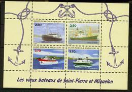 Saint Pierre Et Miquelon BF  4 Vieux Bateaux Neuf ** MNH Sin Charmela - Blocks & Sheetlets