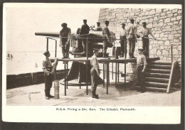 Plymouth. The Citadel. Firing A 6in. Gun. Photo Card - Plymouth