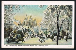 UTAH- SALT LAKE CITY-The Mormon Temple Groubds In Winter  -Scans Front And Back- Paypal Free - Salt Lake City