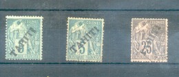 TAHITI YVERT NRS. 12 X 2 ET 15 AVEC SIGNATURES D´EXPERTS AU DOS  COTATION YVERT 210 EUROS VOIR SCANS - Unused Stamps