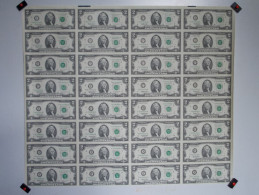 - RARE - USA - Planche Ou Feuille De 32 Billets De 2 Dollars 1995 - - Sonstige & Ohne Zuordnung