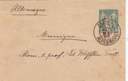 Entier Postal Cannes Alpes Maritimes Pour L'Allemagne - Buste Postali E Su Commissione Privata TSC (ante 1995)