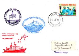 AFRIQUE DU SUD. Enveloppe Polaire De 1986. FS Polarstern. Institut Alfred Wegener. - Programmi Di Ricerca