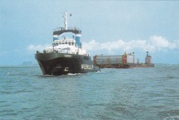 WIJSMULLER  TUG TEMPEST TOWING BARGE - IJMUIDEN - NETHERLANDS_OFFICIAL POSTCARD - Handel