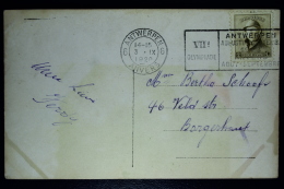 Belgium: Picture Postcard Antwerp To Borghout  OBP 166   1920 Cancel Olympiade - 1919-1920  Re Con Casco