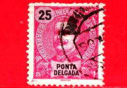 PONTA DELGADA - Usato - 1898 - Re Carlos I - 25 - Ponta Delgada