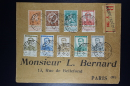 Belgium:  Registered Front Of Cover OBP Between 108 - 121  R Label Le Havre Special To Paris - 1912 Pellens