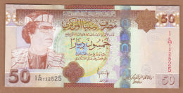 AC -  LIBYA - 50 DINARS MUAMMAR MOHAMMED ABU MINYAR GADDAFI UNCIRCULATED - Libyen