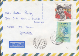 51497- ADONIRAN BARBOSA, SINGER AND COMPOSER, INTERNATIONAL POSTAL FEES, STAMPS ON COVER, 1997, BRAZIL - Covers & Documents