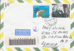 51499- UNITED NATIONS, LUMIERE BROTHERS, CINEMA, STAMPS ON REGISTERED COVER, 1998, BRAZIL - Brieven En Documenten