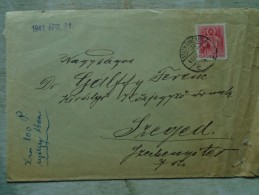 ZA421.20 Hungary  Cover  From Szatmárnémeti To Szeged 1941 - Lettres & Documents