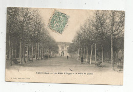 Cp , 32 , AUCH , Les Allées D'ETIGNY Et Le Palais De Justice , Voyagée 1907 - Auch