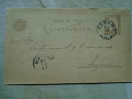 D141988 Hungary  (Arad)  CSERMÖ  2 Fill - Kisjenö  1898 - Storia Postale