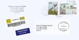 Luxemburg 2014 Luxembourg-Limpertsberg Viweing Point Barcoded Registered Cover - Lettres & Documents