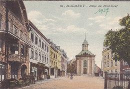 Malmedy - Place Du Pont-Neuf (Hôtel Café Animation, Colorisée, Photo Belge Lumière) - Malmedy
