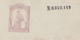 1875-PS-15 CUBA ESPAÑA SPAIN. 1875. ALFONSO XII REVENUE SEALLED PAPER. SELLO 8. - Timbres-taxe