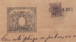 1886-PS-8 CUBA ESPAÑA SPAIN. 1886. ALFONSO XIII REVENUE SEALLED PAPER. OFICIO + POSTAGE REVENUE USE. - Postage Due