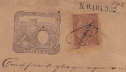 1892-PS-5 CUBA ESPAÑA SPAIN. 1892. ALFONSO XIII REVENUE SEALLED PAPER. SELLO 10 + TIMBRE MOVIL. - Strafport