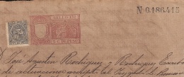 1898-PS-7 CUBA ESPAÑA SPAIN. 1898. ALFONSO XIII REVENUE SEALLED PAPER. SELLO 13 + TIMBRE MOVIL. - Portomarken