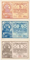 Budapest 'Ganz Törzsgyár' 1919. 1K Piros Sorszám + 1919. 2K Piros Sorszám + 1919. 5K... - Zonder Classificatie